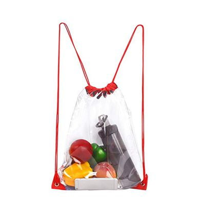 Clear-Stadium-Bag-Drawstring-Backpacks 2 Pack Waterproof Clear Bag Pack Drawstring Bags Backpacks for Football Games Sports